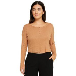 Lush Cafe Creme Ribbed Crop Top NWT